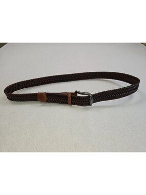 Daniel Cremiuex Mens Size 44 Brown Braided Full Grain Leather Belt